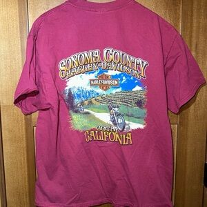 Harley Davidson Motorcycle Sonoma County Cotati California T Shirt Sz‎ X  Large